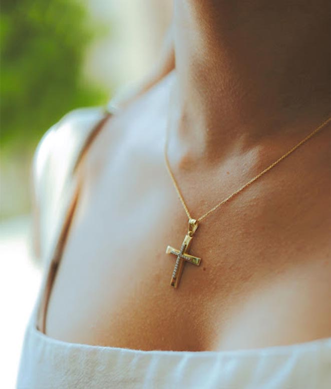 gold cross necklace